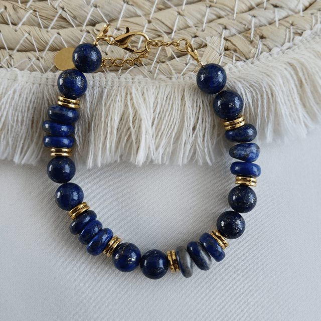 Dames armband Lapis Lazuli - verstelbaar met verlengketting (1.242)