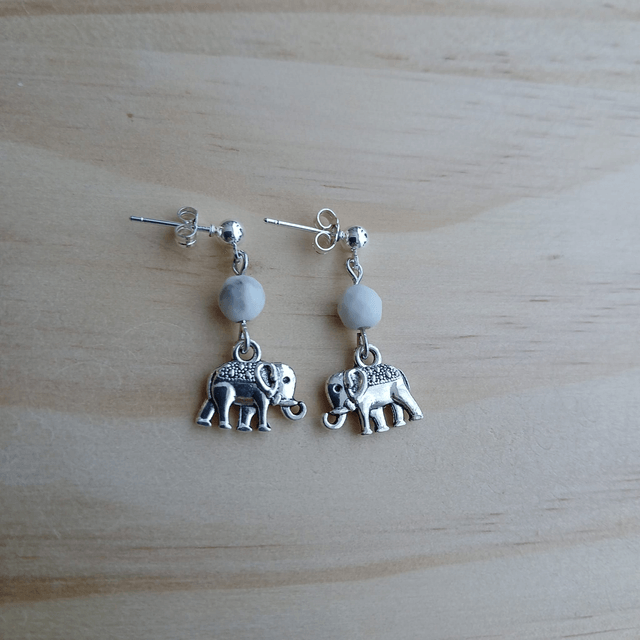Oorbellen "Elephant Wisdom" met Howliet (3.031)