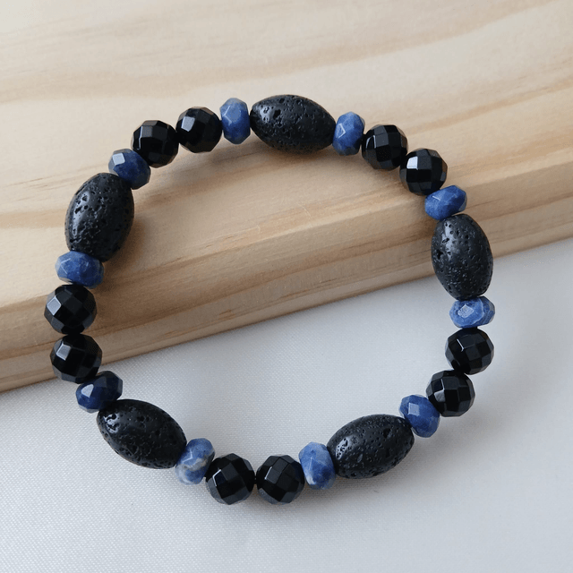 Herenarmband Sodaliet, Onyx & Lavasteen (2.050)