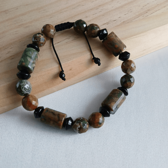 Heren armband Rhyoliet met Onyx (2.023)