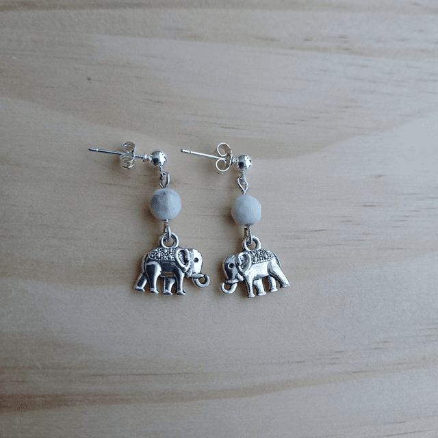 Oorbellen &quot;Elephant Wisdom&quot; met Howliet (3.031)
