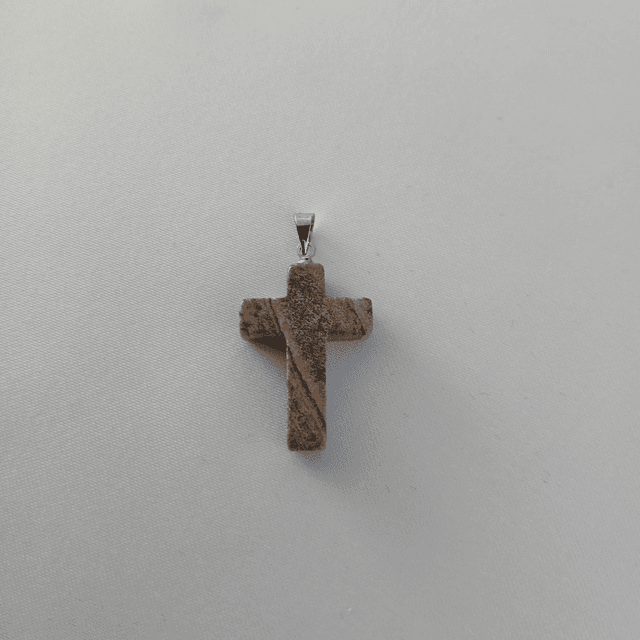 Heren hanger &quot;kruis&quot; Landschap Jaspis (2.037)