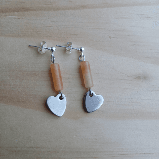 Oorbellen &quot;Brave Heart&quot; met rode Aventurijn (3.029)