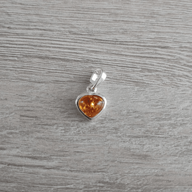 Dames hanger &quot;Hart&quot; Barnsteen - 925 zilver (9.020)