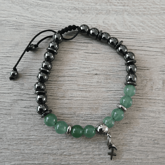 Sterrenbeeld armband Boogschutter – Aventurijn en Hematiet – verstelbaar (7.017)