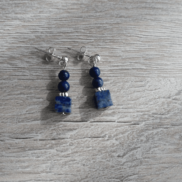 Dames oorbellen met Lapis Lazuli  RVS (1.300)