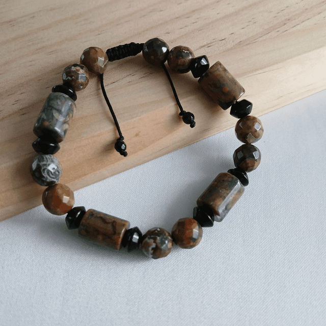 Heren armband Rhyoliet met Onyx (2.023)