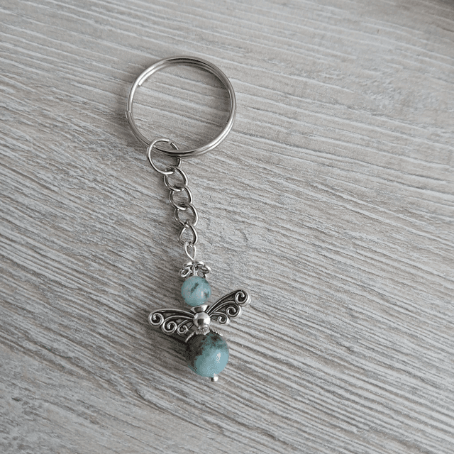Sleutelhanger beschermengel Kiwi Jaspis (6.037)